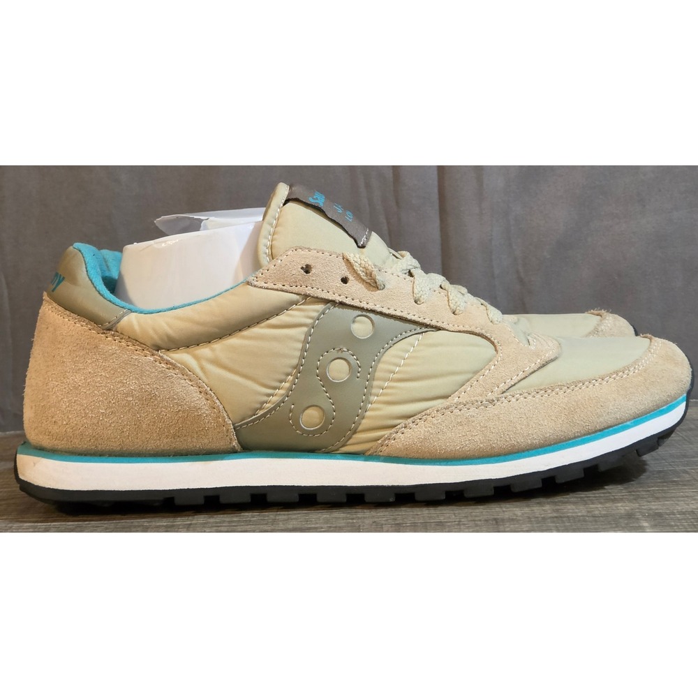 Saucony Jazz Low Pro Sneakers Mens Size 11.5 Cream Teal